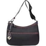 Sac bandoulire - ted lapidus - cancal - effet banane - toile - noir