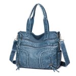 Sac bandoulière - vitata - bleu - dimensions l 30 x h 25 x l 12 cm - fermeture éclair - toile Sac bandoulière - vitata - bleu - dimensions l 30 x h 25 x l 12 cm - fermeture éclair - toile