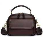 Sac  bandoulire - vitata - modle carr - cuir - grande capacit - couleur marron