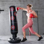 Sac de boxe gonflable sac de frappe sur pied punching ball pour adulte enfant fitness