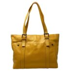 Sac cabas en cuir grain - oh my bag - tokyo moutarde - jaune - femme - zippe - port main