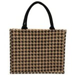 Sac cabas en jute le tote pied de poule - oh my bag - fermeture zippée - peut contenir un format a4 Sac cabas en jute le tote pied de poule - oh my bag - fermeture zippée - peut contenir un format a4