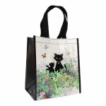 Sac cabas plastique recyclé chaton jardin kiub bug art - noir / blanc / vert - tu Sac cabas plastique recyclé chaton jardin kiub bug art - noir / blanc / vert - tu