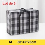 Sac cabas en pp robuste noir vitata - lot de 3 - zippé - peut contenir un format a4 Sac cabas en pp robuste noir vitata - lot de 3 - zippé - peut contenir un format a4