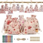 Sac cadeau nol diy 24 sachets en tissu  remplir sacs surprise nol sachets de confiserie cadeaux sacs ...