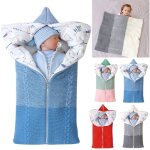 Sac de couchage bébé en coton tricoté - gigoteuse hiver 0 - 12 mois avec fermeture éclair - bleu Sac de couchage bébé en coton tricoté - gigoteuse hiver 0 - 12 mois avec fermeture éclair - bleu