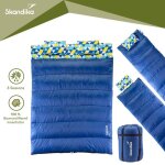 Sac de couchage rectangulaire double - skandika iceland flanelle - 2 personnes 3 saisons coussins