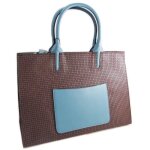Sac crateur ted lapidus marron bleu - 41x28x16 cm [r0284]