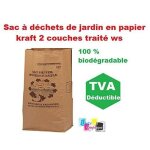Sac � d�chets de jardin en papier kraft 60 litres pour dechets organique - compatible compostage - lot ...