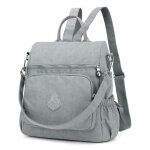 Sac  dos femme antivol vitata - tissu impermable - petite capacit - gris
