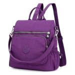 Sac  dos femme antivol vitata - tissu impermable - petite capacit - violet
