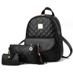 Sac  dos mtowsuc cuir pu synthtique noir 3 pices femme
