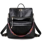 Sac � dos femme insfity - cuir pu - noir - multi poches - grande capacit�