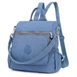 Sac  dos femme vitata - antivol tissu impermable - petite capacit 30x16x30cm - bleu gris