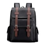 Sac � dos homme / femme business en similicuir pour voyage - insfity - vintage - noir