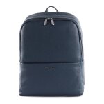 Sac � dos - mandarina duck - mellow urban backpack - cuir de veau - compartiment pour ordinateur - bleu ...