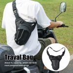 Sac � dos de moto - qingque - oblique � jambe - noir - nylon 600d haute densit� - eva + fibre de polyester ...