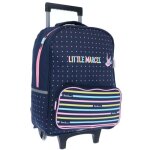 Sac  dos  roulettes - little marcel - rayure - 42 cm - 2 compartiments - garantie 1 an