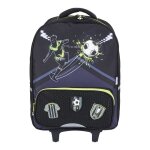 Sac  dos  roulettes - oberthur - football - noir - 1 compartiment - pour enfant