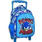 Sac  dos  roulettes - sonic - sonic prime - 30 cm - mixte - maternelle - trolley