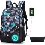 Sac � dos scolaire sacs �cole monstre gar�ons filles voyage nuit lumineux avec usb port de charge etanche ...