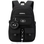 Sac � dos scolaire imperm�able en oxford enfant - insfity - noir - 32x23x46(cm) - pour garcon fille