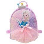 Sac  dos - vitata - elsa - cuir pu - polyester - maternelle - violet - la reine des neiges