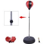 Homcom - sac de frappe - simili cuir - 43x43x144cm - rouge noir