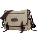 Sac homme - fondupin - besace vintage en toile - grande capacit - kaki