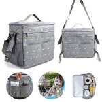 Sac  langer sac mre et bbsac mre portable multifonctionnel sac - voyage berceau (gris)