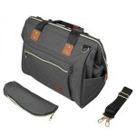 Sac  langer multifonction pour bb 12 poches avec trousse isotherme - 47 x 30 x 18. 5 cm - gris anthracite ...
