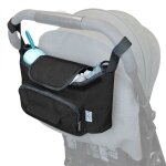 Sac � langer de rangement pour poussette - 33 x 16 x 18. 5 cm - noir - monsieur b�b�