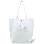Sac � main cabas en cuir grain� italien - oh my bag - nice - blanc - femme - l 38 x h 41 x p 15 cm
