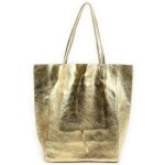 Sac � main cabas en cuir grain� italien - oh my bag - nice - femme - or - port� �paule