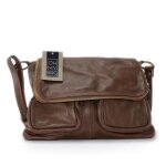 Sac � main cuir bandouli�re femme - mod�le avril marron