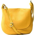 Sac � main en cuir citizen jaune fonc� - oh my bag - bandouli�re - femme - grain�