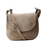Sac � main en cuir citizen - oh my bag - taupe fonc� - bandouli�re - femme