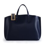 Sac � main en cuir glac� femme - mod�le chantilly bleu moyen
