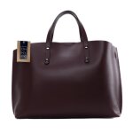 Sac � main en cuir glac� femme - mod�le chantilly bordeaux