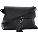 Sac � main en cuir grain� sa�gon noir - oh my bag - epaule - femme