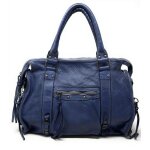 Sac � main en cuir italien miss storm bleu moyen
