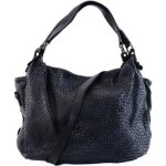 Sac � main en cuir tress� italien brisbane noir - oh my bag - sac � main - cuir - bandouli�re - tress� ...
