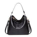 Sac � main jinding a6010 bandouli�re femme cuir synth�tique noir multi poches 32x12x28 cm