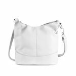 Sac � main femme en cuir - oh my bag - mod�le beaubourg blanc - bandouli�re - grain� - femme
