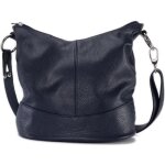 Sac � main femme en cuir - oh my bag - mod�le beaubourg - bandouli�re - bleu fonc�