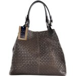 Sac � main femme en cuir tress� - oh my bag - mod�le mallarm� - marron fonc� - tress� - main - cuir