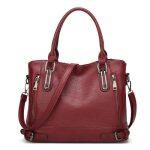 Sac � main femmes - mobigarlan - xd448q - rouge - cuir pu souple vintage - fermeture � glissi�re - bandouli�re ...