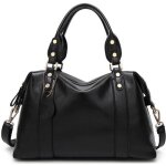 Sac a main femme simili cuir multipoches couleur unie 33 � 23 � 13 cm noir