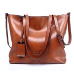 Sac � main femmes - xd444q - cuir pu souple vintage - grande capacit� - imperm�able marron
