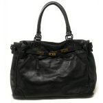 Sac � main haut de gamme en cuir d�lav� miss jeanne noir - oh my bag - sac � main - cuir d�lav� - effet ...